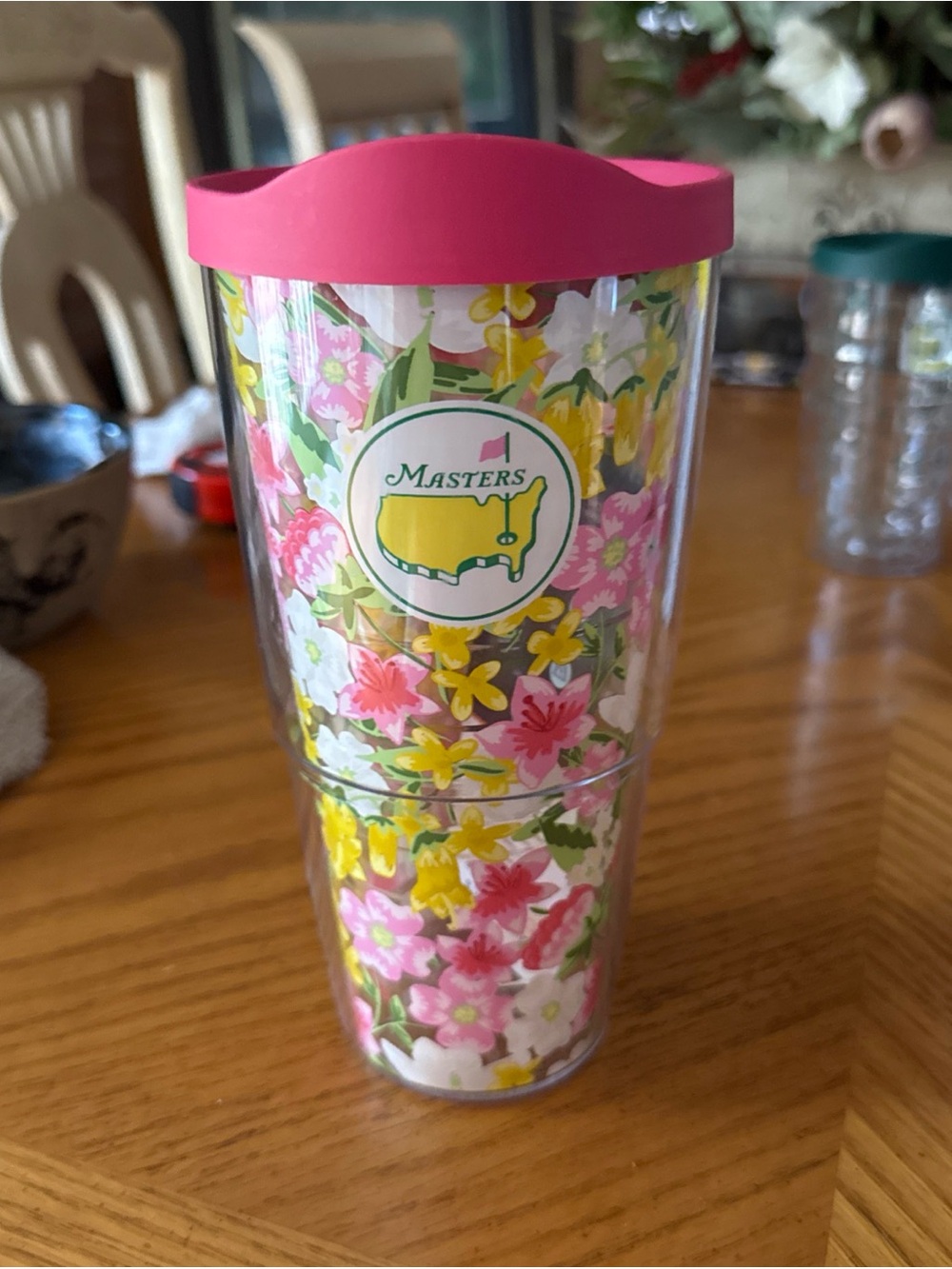 Masters Floral Insulated Tumbler with Pink Lid